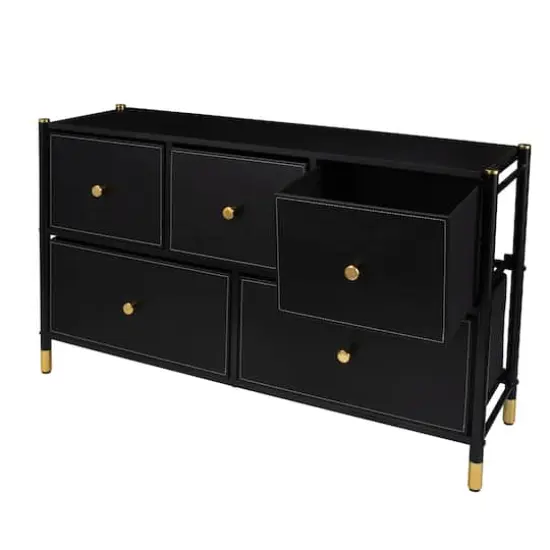 Simplify 5 Drawer Luxury Dresser Black {7}