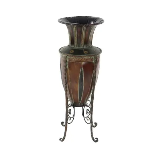 Brown Metal Rustic Vase, 27" x 9" x 9" {3}