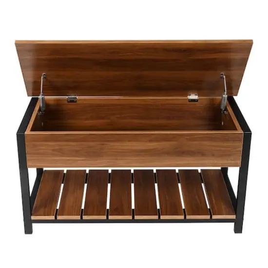 Honey Can Do Walnut Entryway Shoe Storage & Bench {8}