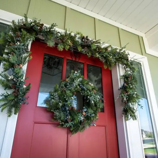 Village Lighting 24" Rustic White Berry Wreath {5}