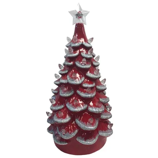 Santa's Workshop 14" NCAA College Team Ceramic LED Christmas Tree Ohio State University {1}