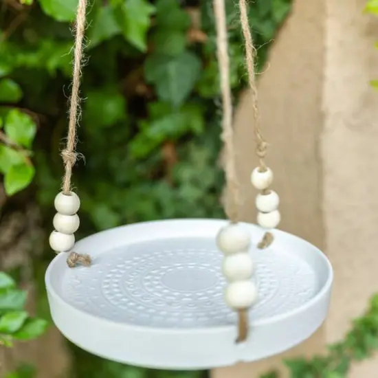 Flora Bunda&reg; 8" Matte White Mayan Ceramic Hanging Planter {3}