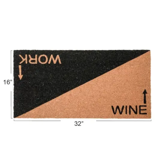 Hello Honey&reg; Natural & Black Work & Wine Coir Doormat {5}