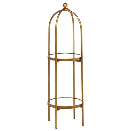 Gold Metal Glam Standing Mirror Shelves, 46" x 16" x 18" {1}