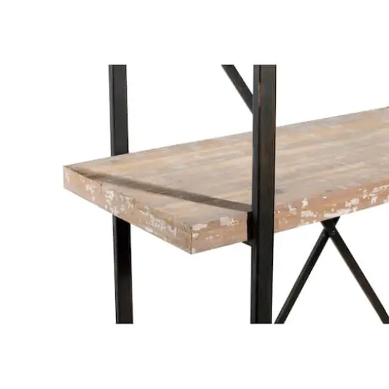 Brown Wood & Metal Industrial Shelving Unit {5}