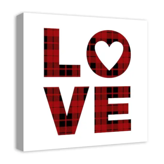 Plaid Love Canvas Wall Art {3}