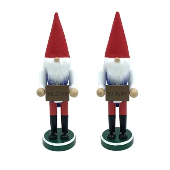 Santa's Workshop 12" Welcome/Go Away Gnome Nutcracker {1}