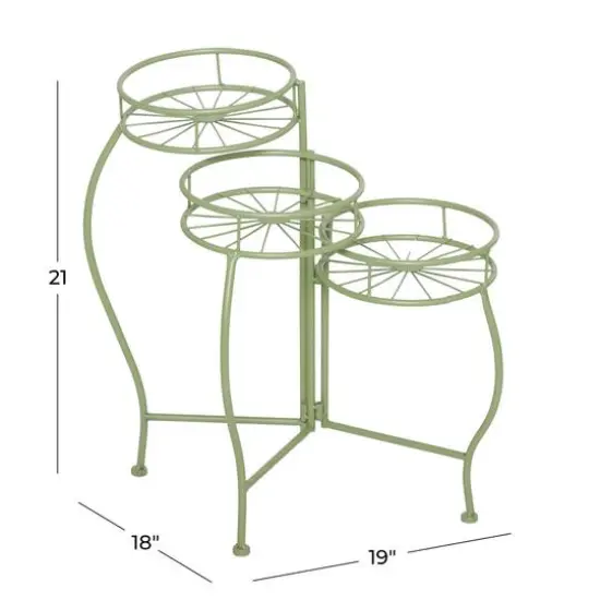 Green Iron Transitional Plantstand, 21" x 19" x 18" {7}