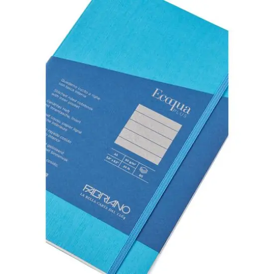 Fabrian&reg; EcoQua Plus A5 Lined Stitch-Bound Notebook Turquoise {5}