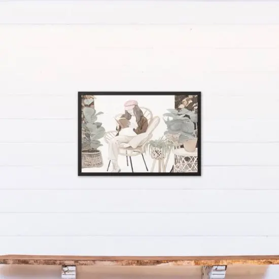 Fashion Plant Gal 20" x 30" Black Framed Canvas {5}