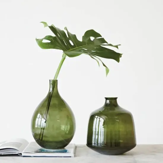 Hello Honey&reg; 12" Green Glass Bud Vase {5}