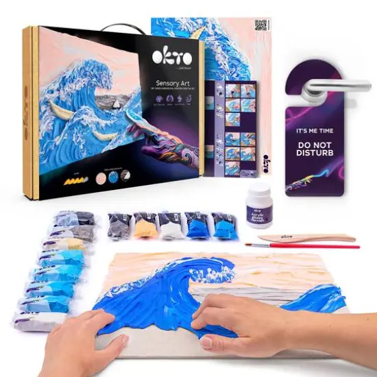 OKTO Sensory Art 3D Hokusai The Great Wave Clay Painting Kit {7}