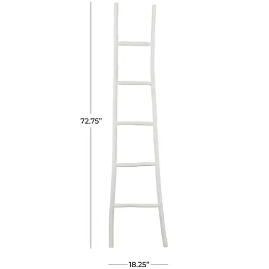 6ft. Handmade Slanted Wood Ladder White {8}