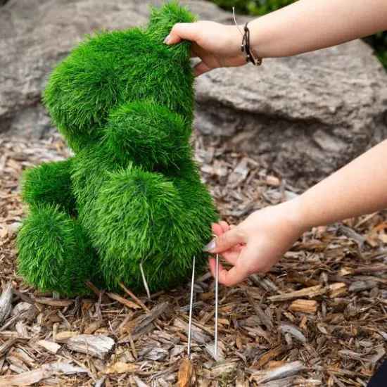 14in. UV Resistant Artificial Grass Garden Plush Topiary Bear (Indoor/Outdoor) {5}