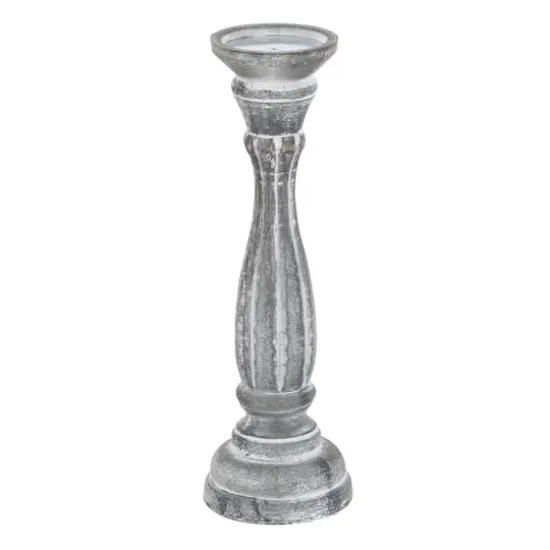 White Distressed Wood Traditional Candle Holder Set, 3ct. {3}