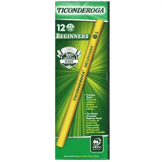 Ticonderoga&reg; Beginners&reg; Pencils without Eraser, 3 Packs of 12 {3}