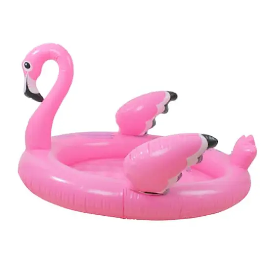 Swim Central 3.5ft. Inflatable Pink Flamingo Children's Swimming Pool {1}