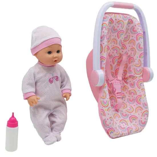 Dream Collection 16" Baby Doll with Toy Carrier {4}