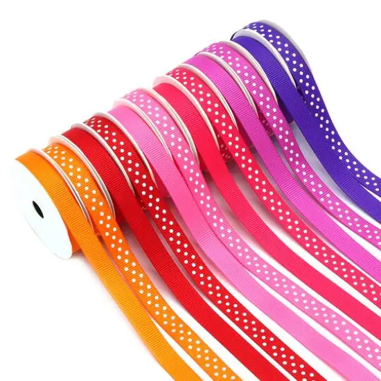 Gwen Studios 3/8" x 48yd. Bright Solid & Dots Grosgrain Ribbon, 24ct. {6}