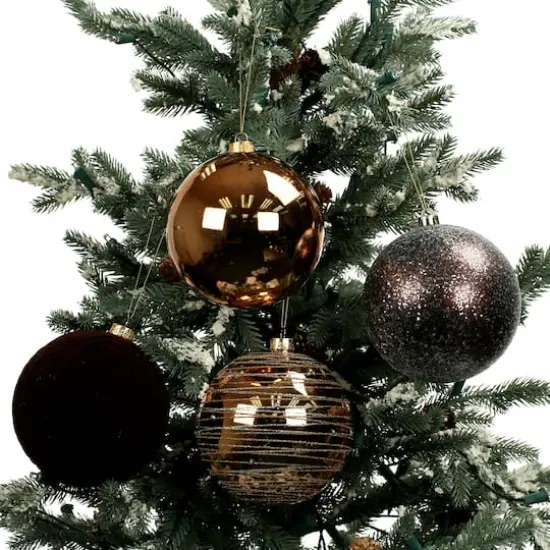 Assorted 4.7" Gold & Black Textured Shatterproof Ball Ornaments, 4pc. by Ashland&reg; {5}