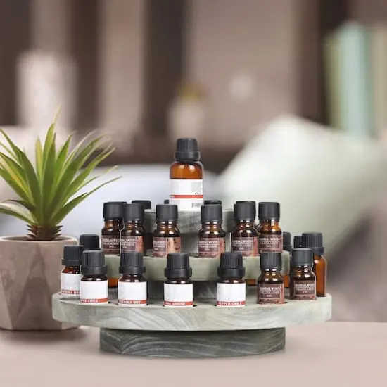 Rotating Essential Oils Storage Rack Gray Green {8}