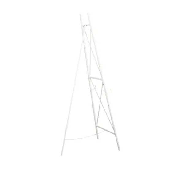 64" White Metal Adjustable Minimalist Floor Easel with Chain Support {5}