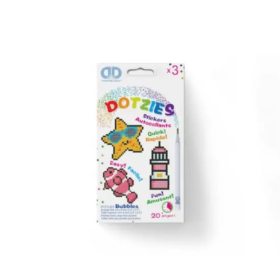 Diamond Dotz&reg; Beginner Bubbles, Fish, Starfish, Light House DOTZIES Stickers Diamond Painting Artwork Kit {3}