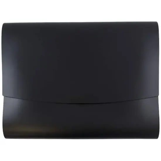 JAM Paper Italian Leather Snap Closure Portfolio Black {1}