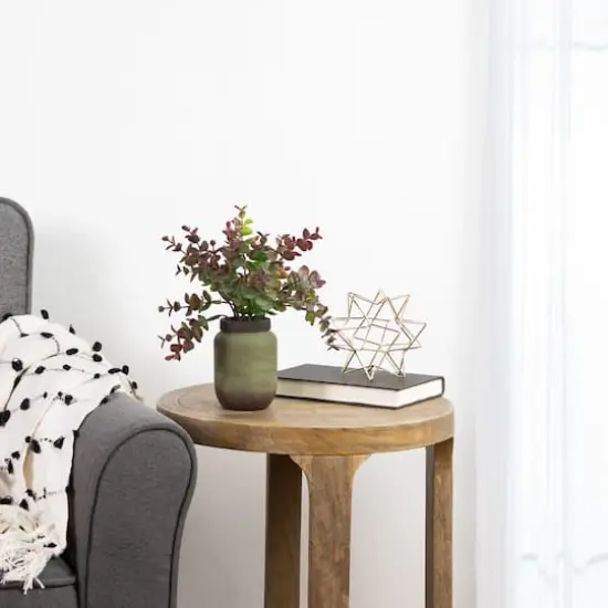 10" Real Touch&trade; Two-Toned Spring Eucalyptus Leaves in Ceramic Pot {3}