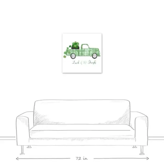 Plaid Green Truck Luck 2 Canvas 24" x 24" Canvas Wall Art {6}