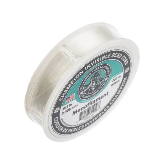 Gudebrod 0.012" x 656ft. Monofilament Champion Invisible Bead Cord {3}