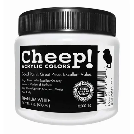 Cheep&reg; Titanium White Acrylic Paint, 16.9oz. {1}