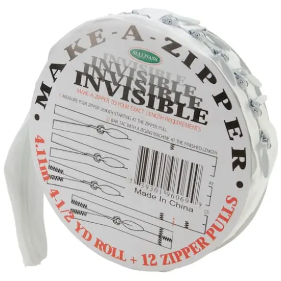 Sullivans Invisible 4.5yd. Make-A-Zipper Set Roll White {1}
