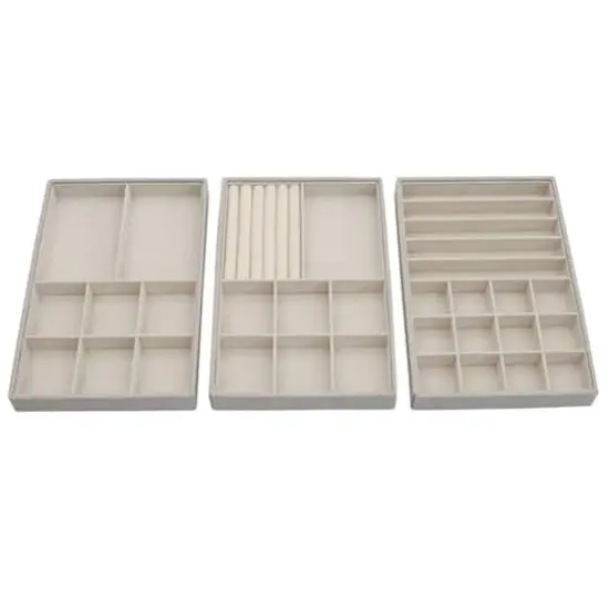 Household Essentials Stackable Jewelry Tray Set White {1}