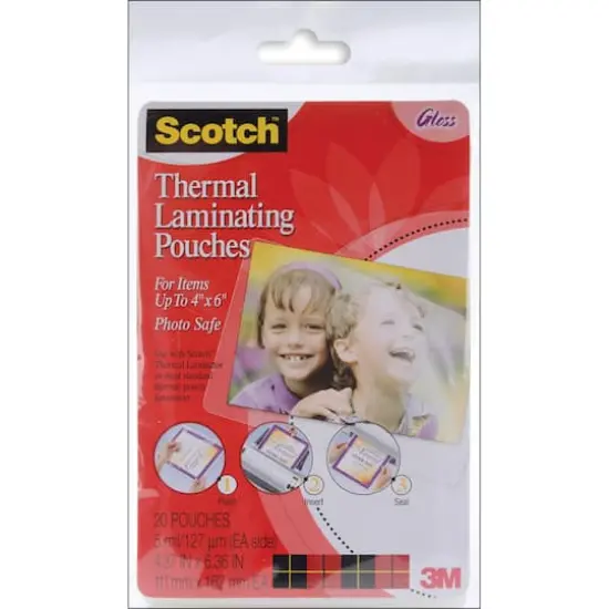 Scotch&reg; 4" x 6" Thermal Laminating Pouches, 20ct. {1}
