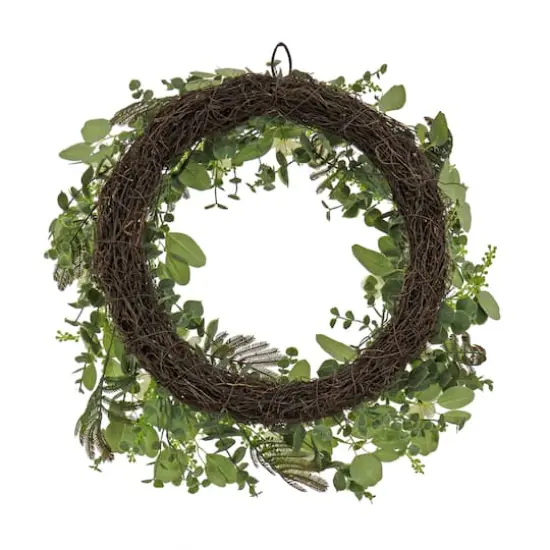 24" Spring Mixed Blossoms Floral Wreath {5}