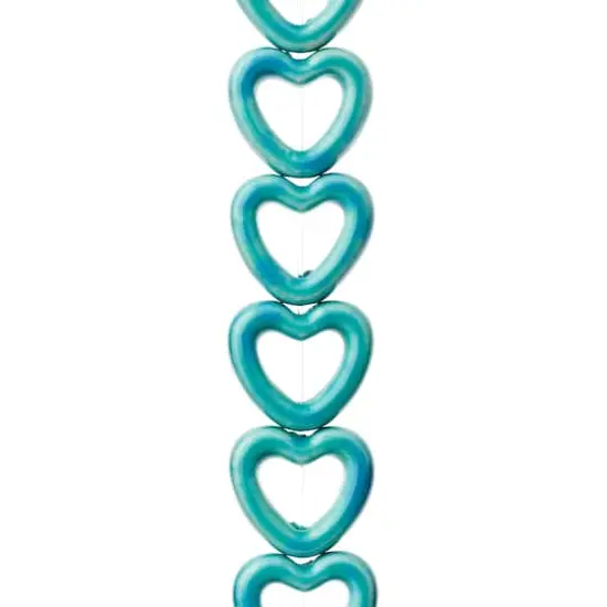 Turquoise Ceramic Heart Beads, 14mm by Bead Landing&trade; {1}