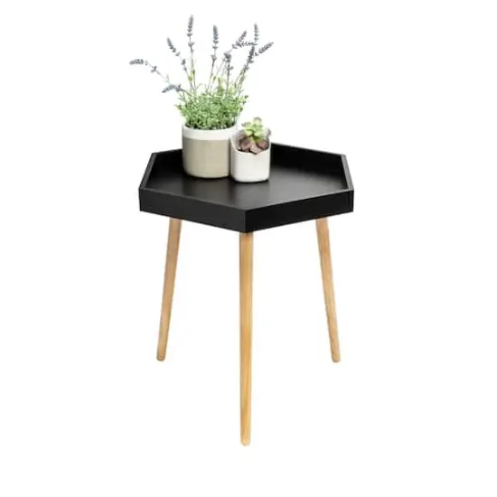 Honey Can Do Black Hexagon End Table {3}