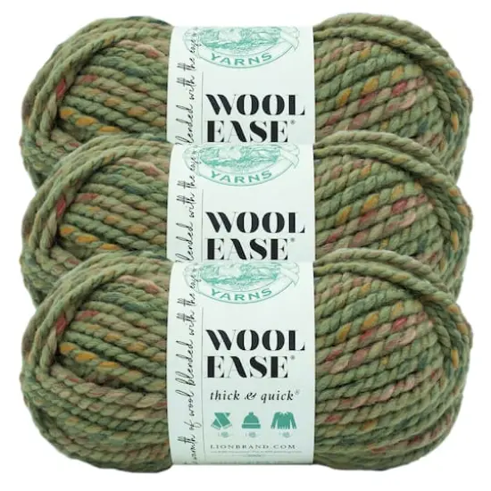 3 Pack Lion Brand&reg; Wool-Ease&reg; Thick & Quick&reg; Prints & Stripes Yarn Marsh {1}