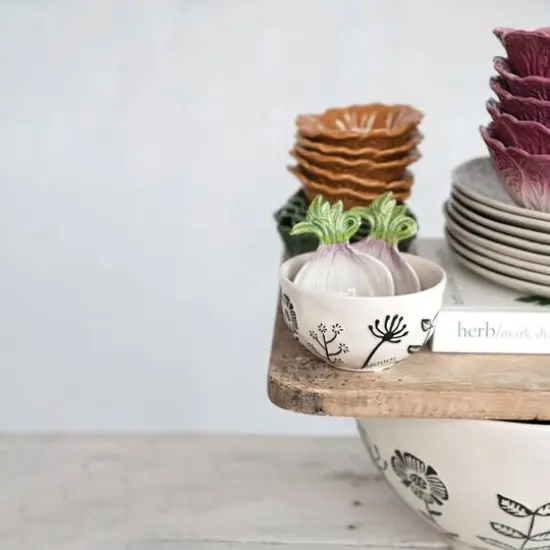 Hello Honey® 4.5" Floral Design Stoneware Compact Bowl Dinnerware, 4ct. {4}