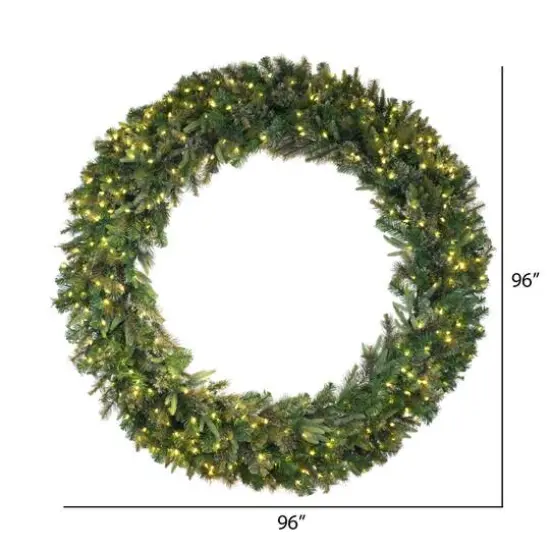96" Warm White Dura-Lit&reg; LED Cashmere Pine Wreath {5}