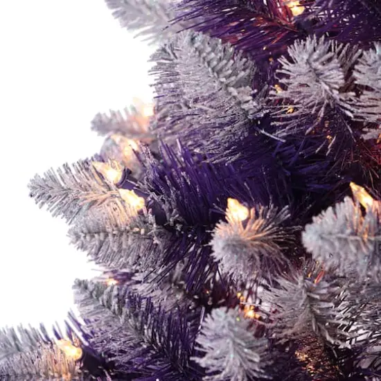 6.5ft. Pre-Lit Fashion Purple Artificial Christmas Tree, Clear Lights {4}