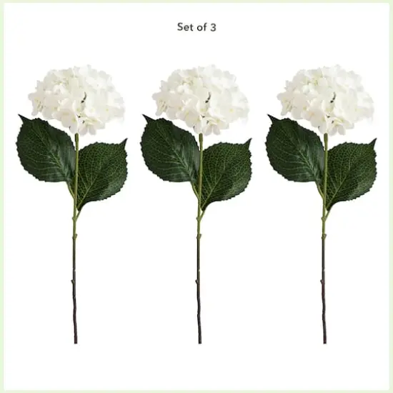 20" White Hydrangea Flower Stems, 3ct. {4}