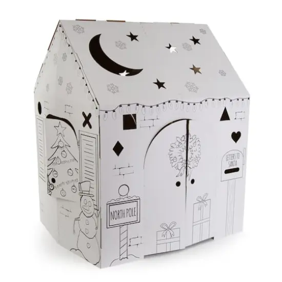 Easy Playhouse Holiday Cottage Cardboard Playhouse {1}