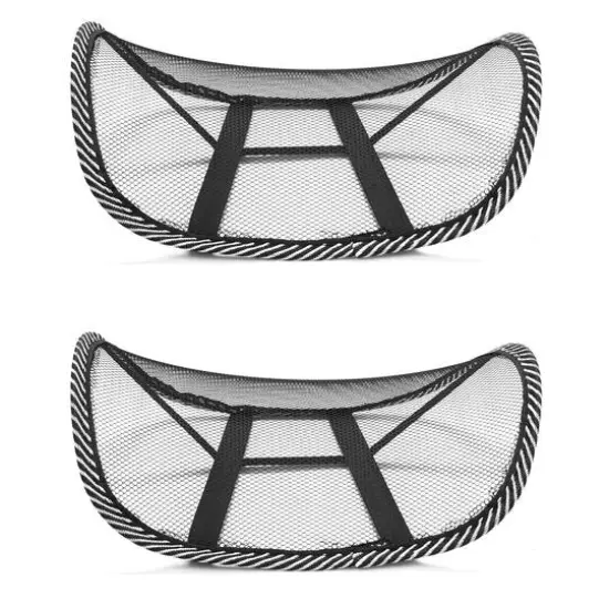 Mind Reader Black Mesh Lumbar Support Adjustable Cushion Set {7}