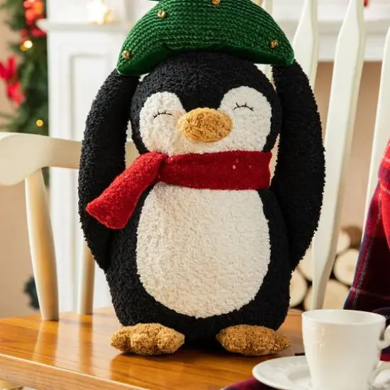 Glitzhome&reg; 21.25" Christmas Fabric Penguin with Top Tree D&eacute;cor {6}