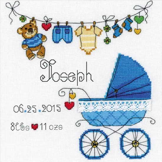 RIOLIS It's A Boy! Announcement Counted Cross Stitch Kit {3}