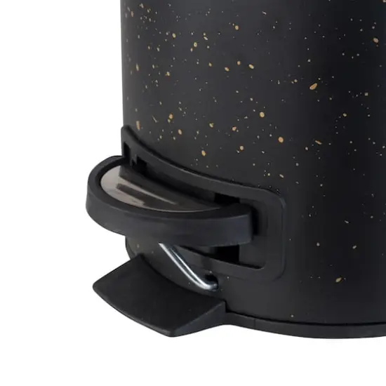 Elle D&eacute;cor Black Speckled Design Step Bin with Lid Trash Can {5}