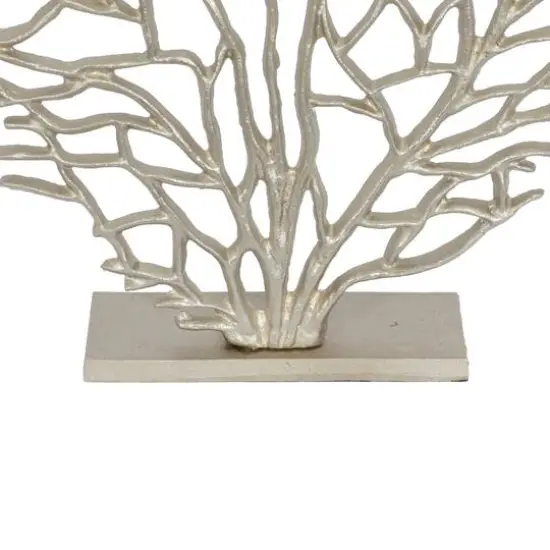 21" Silver Aluminum Coastal Nature Sculpture {4}