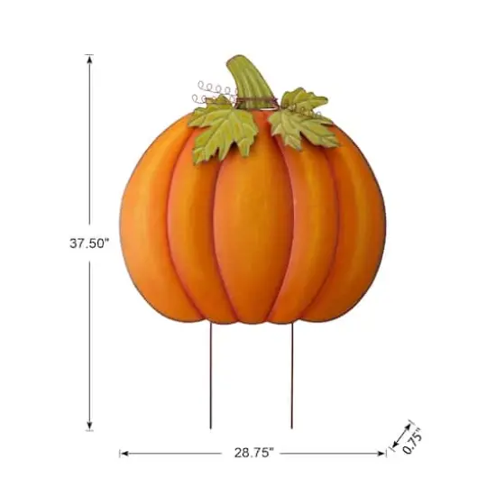 Glitzhome&reg; 39" Fall Pumpkin Metal Yard Stake or Standing D&eacute;cor {17}